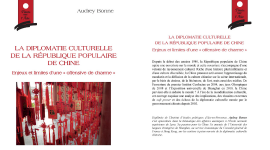 La diplomatie culturelle de la République populaire de Chine par Audrey Bonne (Alumni 2018)
